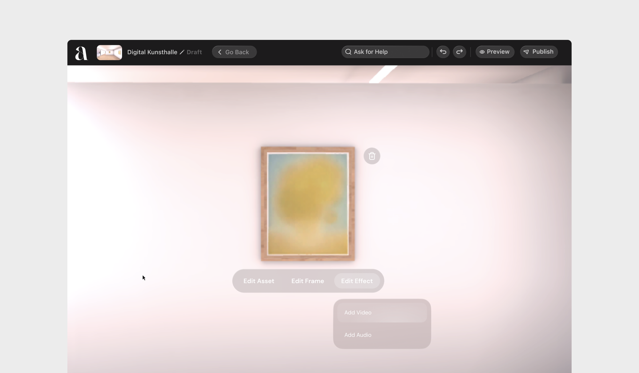 Atopia Space contextual modals and inline trimming