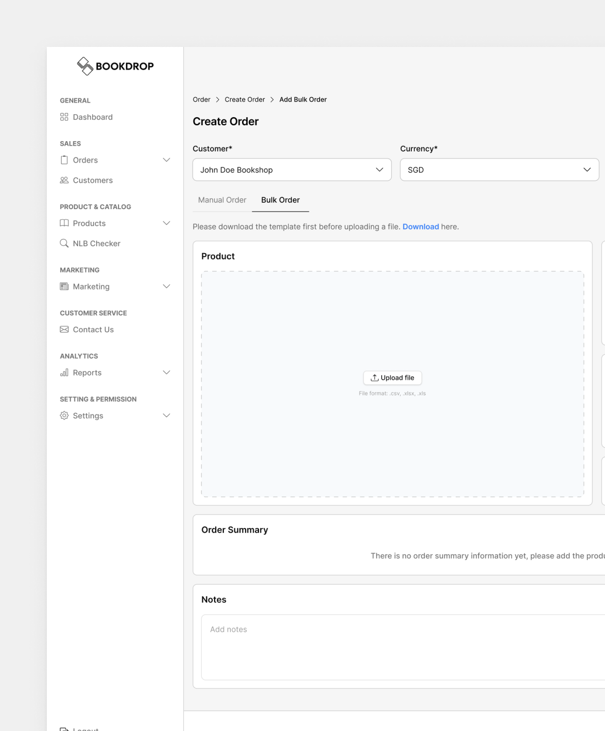 Bookdrop bulk entry upload 1