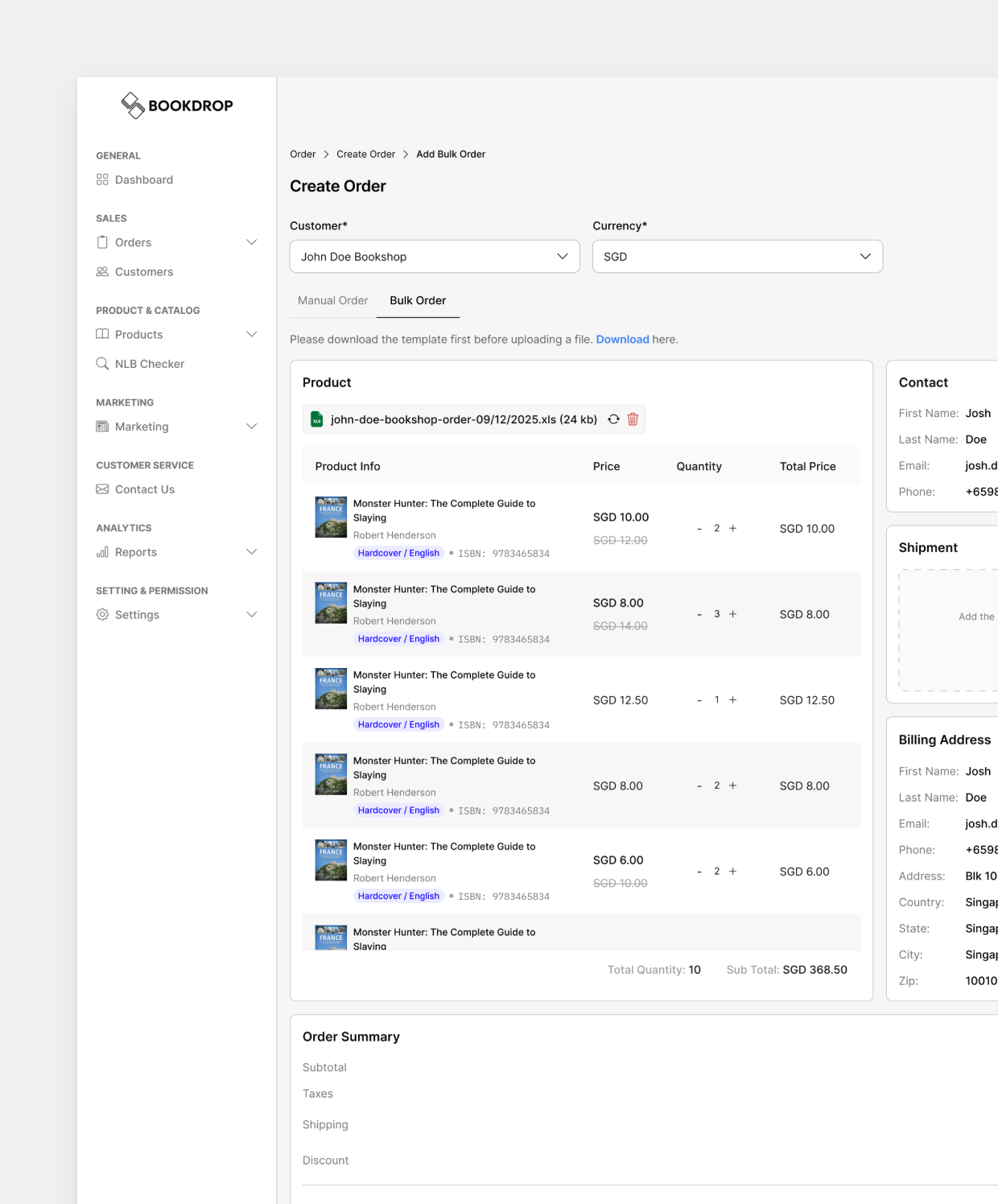 Bookdrop bulk entry upload 2