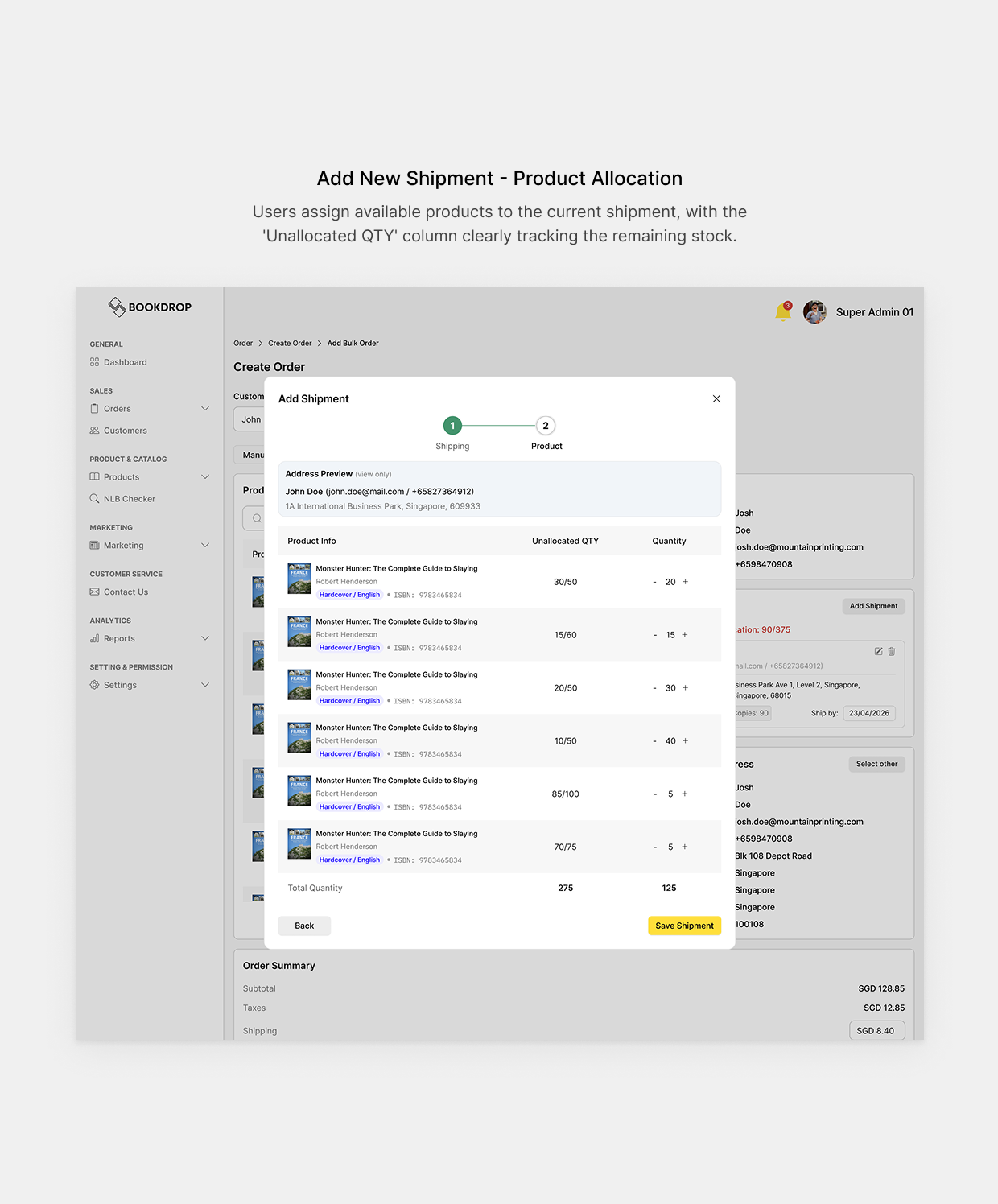 Bookdrop multi-shipment allocation 3