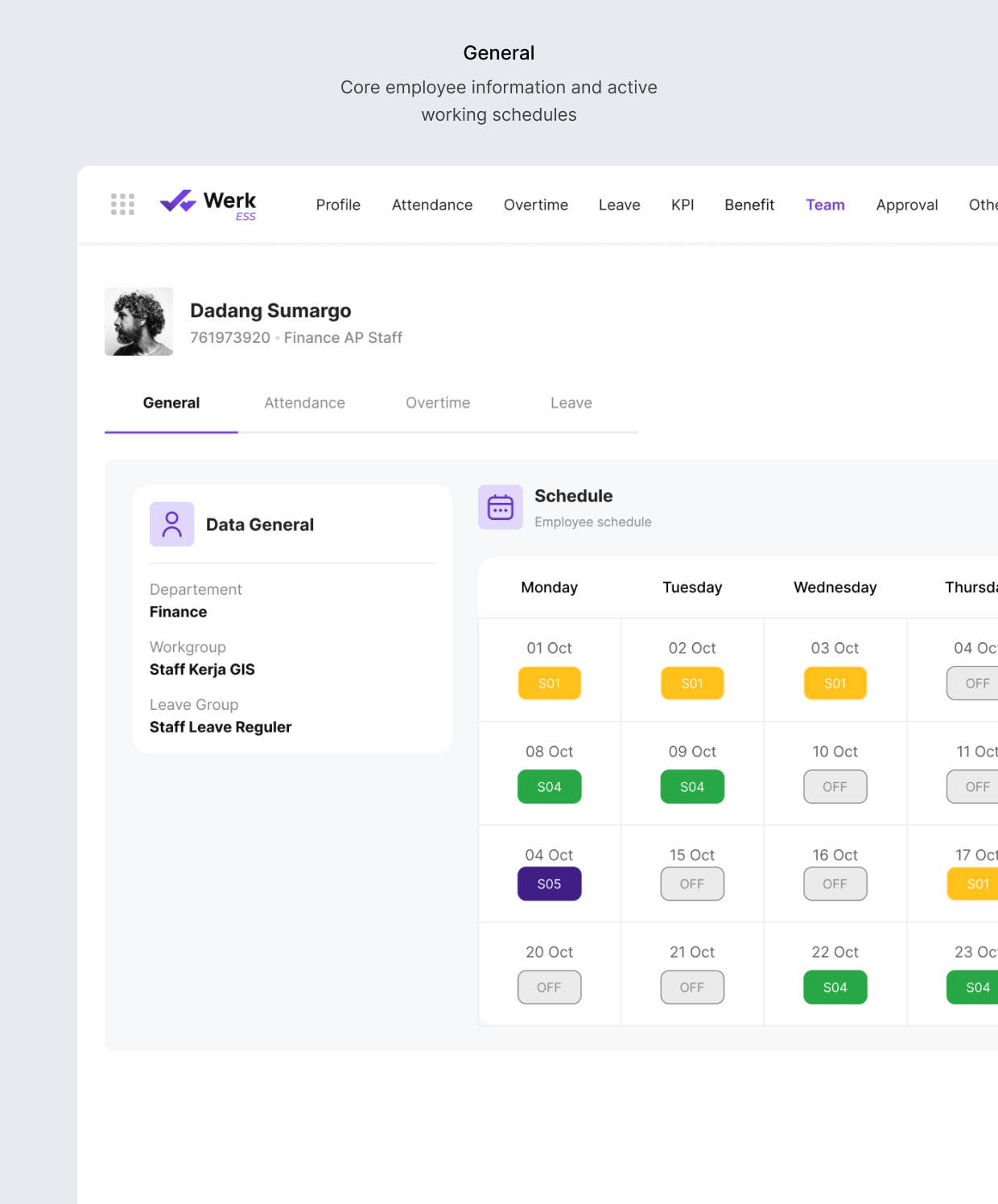 ESS segmented employee profile tab 1