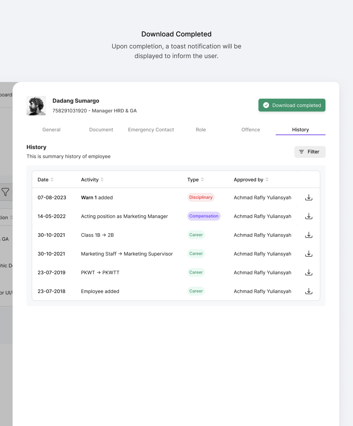 Personnel instant document traceability 2